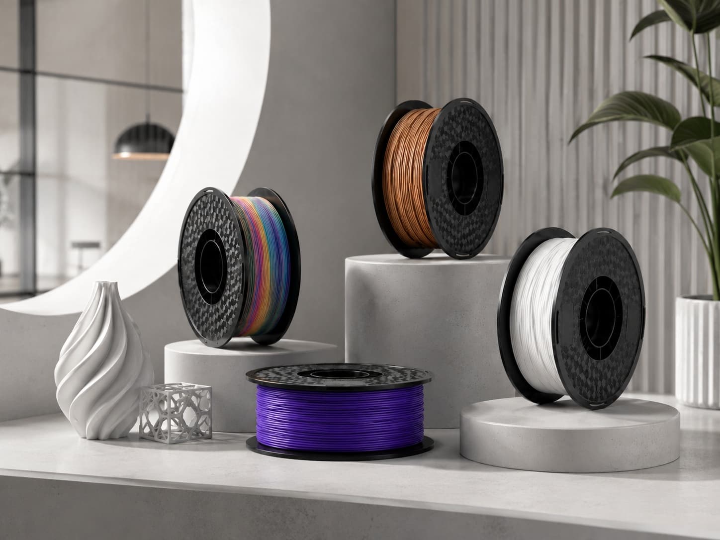 FDM filament color selection with rainbow and specialty materials